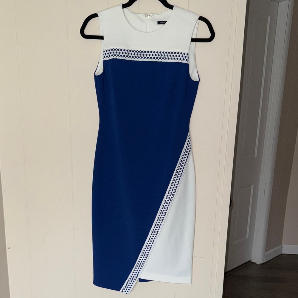 Tommy Hilfiger Blue and White Asymmetrical Dress